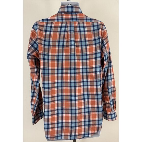 VINEYARD VINES Men's Orange/Blue Plaid Slim Fit Murray Long Sleeve Shirt Sz S - Picture 4 of 6